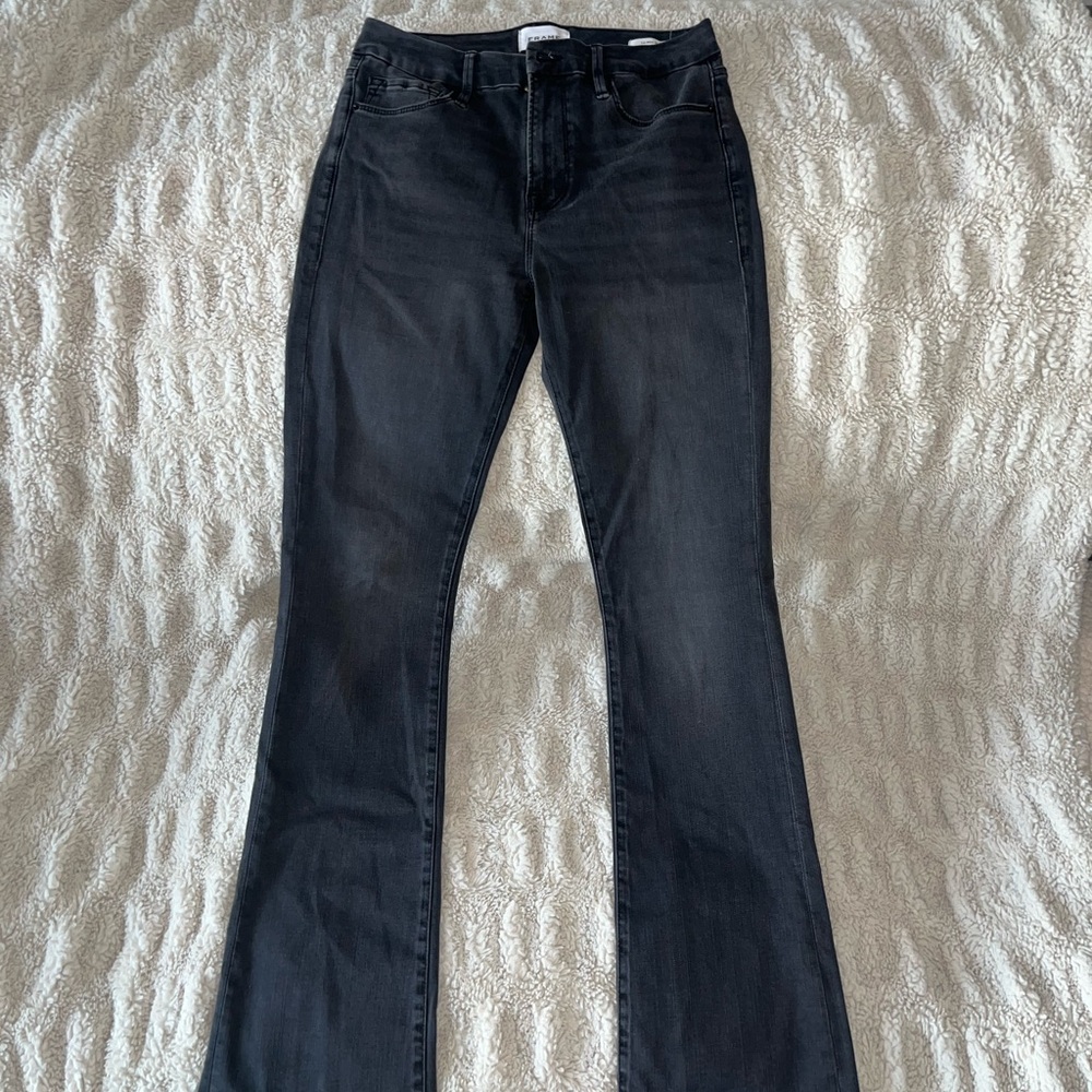 Frame Denim Black Flare Jeans